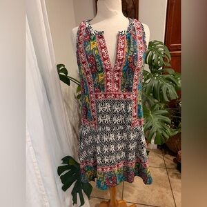 Tolani 100% Silk Elephant Paisley Dress | Medium